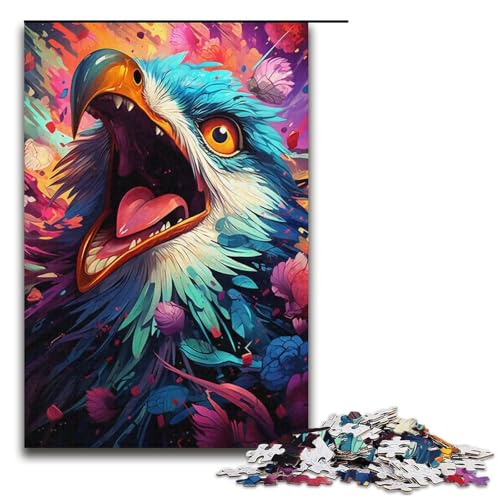 Puzzle 1000 Teile Gemälde Bunter Papagei Puzzle für Erwachsene Kartonpuzzle Lernspiel für Erwachsene Größe 38x26 cm von KJYMNC