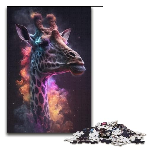 Puzzle 1000 Teile Giraffenwolke Puzzle aus Pappe Lernspiele Heimdekoration Größe 38x26cm von KJYMNC