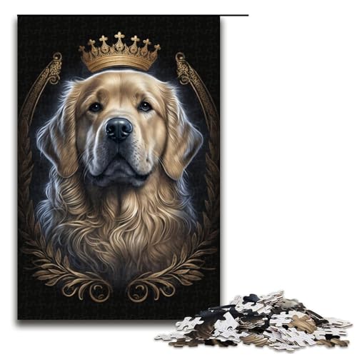 Puzzle 1000 Teile Golden Retriever Puzzle Holzpuzzle Lernspiele Heimdekoration Größe 50x75cm von KJYMNC