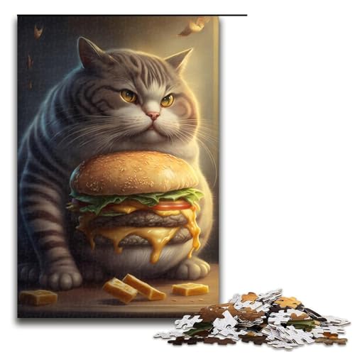 Puzzle 1000 Teile Hamburger-Katze Puzzle Holzpuzzle Lernspiele Heimdekoration Größe 50x75cm Puzzle 1000 Teile Hamburger-Katze Puzzle Holzpuzzle Lernspiele Heimdekoration Größe 50x75cm von KJYMNC