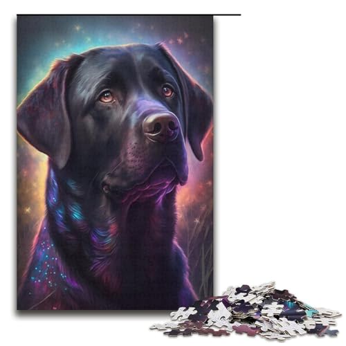 Puzzle 1000 Teile Labrador Retriever Puzzle aus Pappe, Lernspiele, Heimdekoration, Größe 38 x 26 cm von KJYMNC