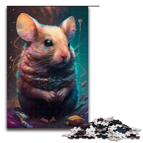 Puzzle 1000 Teile Maus-Malpuzzle für Erwachsene Holzpuzzle Lernspiel für Erwachsene Größe 50x75 cm von KJYMNC