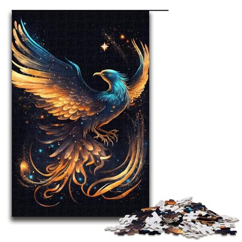 Puzzle 1000 Teile Mysteriöser Phönix Puzzle für Erwachsene, tolles Geschenk für Erwachsene, Größe 50x75 cm von KJYMNC