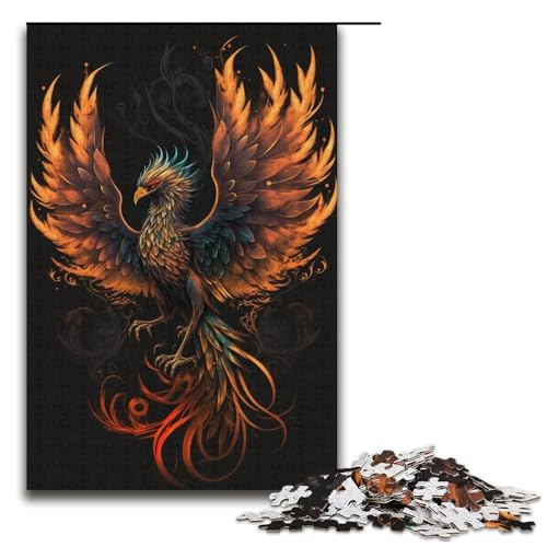 Puzzle 1000 Teile Mystery Phoenix Puzzle aus Pappe, Lernspiele, Heimdekoration, Größe 38 x 26 cm von KJYMNC