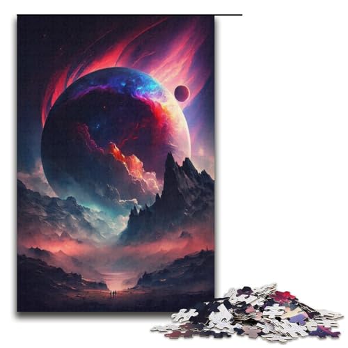 Puzzle 1000 Teile Planet im Weltraum Puzzle für Erwachsene, tolles Geschenk für Erwachsene, Größe 38 x 26 cm von KJYMNC