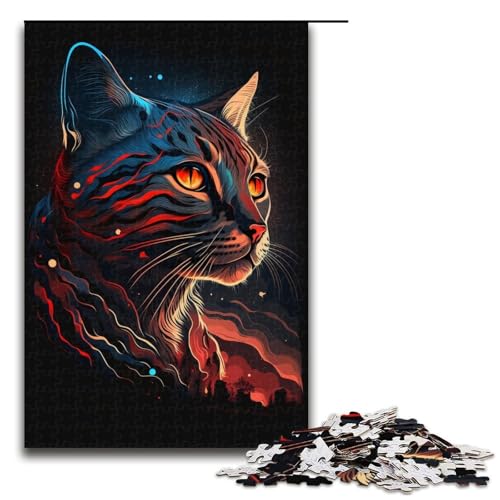 Puzzle 1000 Teile Schwarze Katze Puzzle für Erwachsene Holzpuzzle Lernspiel für Erwachsene Größe 50x75 cm Puzzle 1000 Teile Schwarze Katze Puzzle für Erwachsene Holzpuzzle Lernspiel für Erwachsene Größe 50x75 cm von KJYMNC