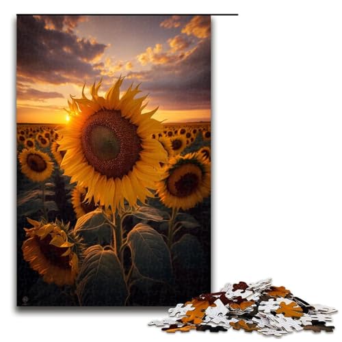 Puzzle 1000 Teile Sonnenblumen-Puzzle für Erwachsene, Holzpuzzle, Denksportaufgabe für Erwachsene, Größe 50 x 75 cm Puzzle 1000 Teile Sonnenblumen-Puzzle für Erwachsene, Holzpuzzle, Denksportaufgabe für Erwachsene, Größe 50 x 75 cm von KJYMNC