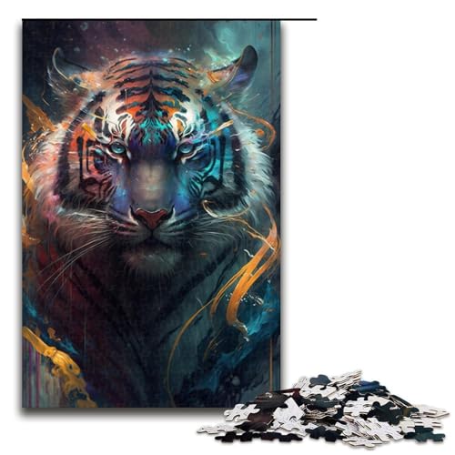 Puzzle 1000 Teile Tigerpuzzle für Erwachsene Holzpuzzle Lernspiel für Erwachsene Größe 50x75 cm von KJYMNC