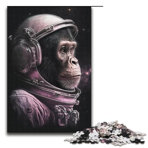 Puzzle 1000 Teile für Erwachsene, Astronauten-AFFE-Puzzle, Wanddekoration, Trainieren Sie Ihr Gehirn und Ihre Hände, für Jugendliche ab 14 Jahren, Größe 38 x 26 cm von KJYMNC