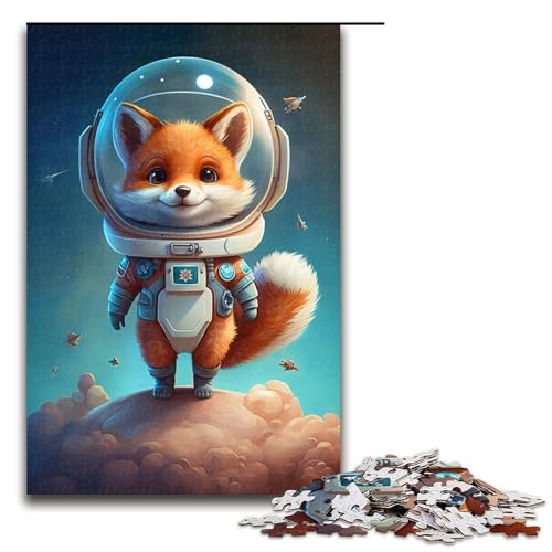 Puzzle 1000 Teile für Erwachsene, Astronauten-Fuchs-Baby-Puzzle, Holzpuzzle für Erwachsene, Familienspaß, Größe 50 x 75 cm Puzzle 1000 Teile für Erwachsene, Astronauten-Fuchs-Baby-Puzzle, Holzpuzzle für Erwachsene, Familienspaß, Größe 50 x 75 cm von KJYMNC