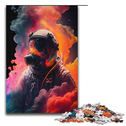 Puzzle 1000 Teile für Erwachsene, Astronauten-Lernpuzzle, Familienspiel, einzigartiges Herausforderungsspiel, Größe 38 x 26 cm von KJYMNC