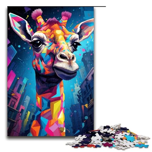 Puzzle 1000 Teile für Erwachsene, Bunte Giraffe, anspruchsvolles, schwieriges Puzzle, jedes Teil ist einzigartig – anspruchsvolles, unterhaltsames Familienspiel, Größe 50 x 75 cm Puzzle 1000 Teile für Erwachsene, Bunte Giraffe, anspruchsvolles, schwieriges Puzzle, jedes Teil ist einzigartig – anspruchsvolles, unterhaltsames Familienspiel, Größe 50 x 75 cm von KJYMNC