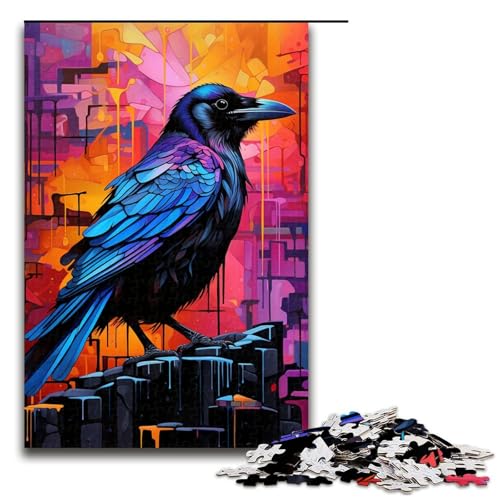 Puzzle 1000 Teile für Erwachsene, Bunte Krähe, Lernpuzzle, Familienspiel, einzigartiges Herausforderungsspiel, Größe 50 x 75 cm Puzzle 1000 Teile für Erwachsene, Bunte Krähe, Lernpuzzle, Familienspiel, einzigartiges Herausforderungsspiel, Größe 50 x 75 cm von KJYMNC