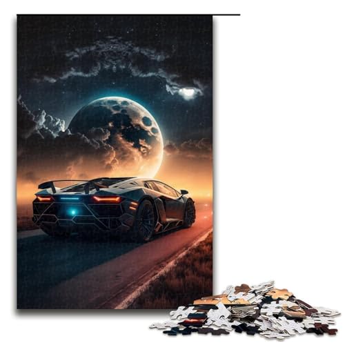 Puzzle 1000 Teile für Erwachsene, Cooles Sportwagen-Puzzle, Wanddekoration, Trainieren Sie Ihr Gehirn und Ihre Hände, für Jugendliche ab 14 Jahren, Größe 50 x 75 cm von KJYMNC