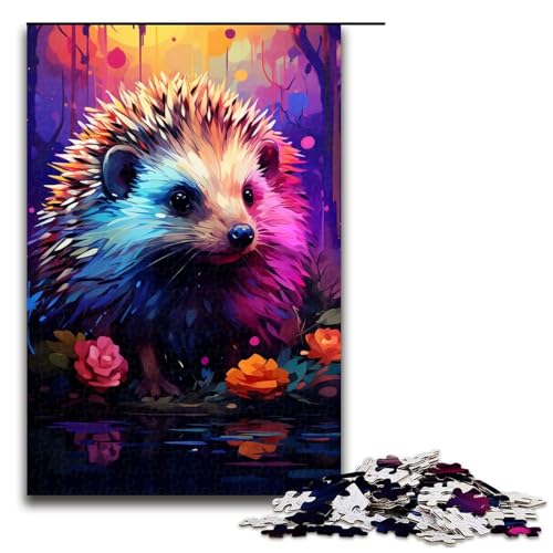 Puzzle 1000 Teile für Erwachsene, Farbmalerei, Igel-Puzzle für Erwachsene, Holzpuzzle für Sommerliebhaber, Größe 50 x 75 cm Puzzle 1000 Teile für Erwachsene, Farbmalerei, Igel-Puzzle für Erwachsene, Holzpuzzle für Sommerliebhaber, Größe 50 x 75 cm von KJYMNC