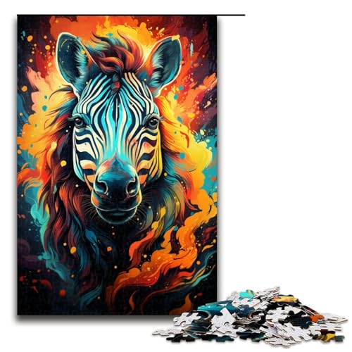 Puzzle 1000 Teile für Erwachsene, Farbmalerei von Zebra-Puzzles, tolles Geschenk für Spiele, Größe 50 x 75 cm von KJYMNC