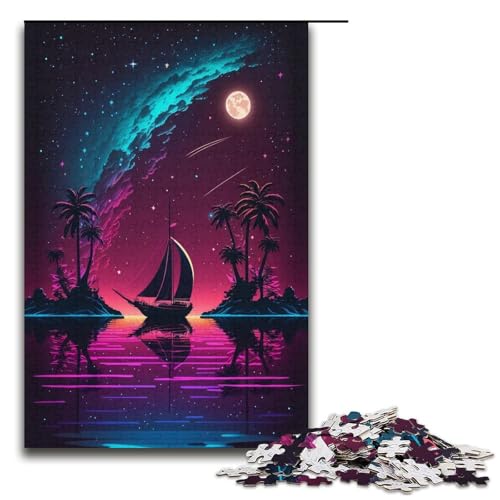 Puzzle 1000 Teile für Erwachsene, Galaxieschiff, Lernpuzzle, Familienspiel, einzigartiges Herausforderungsspiel, Größe 38 x 26 cm von KJYMNC