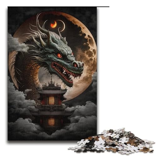 Puzzle 1000 Teile für Erwachsene, Geheimnisvoller Drache, Puzzle für Erwachsene, Papppuzzle für Sommerliebhaber, Größe 38 x 26 cm von KJYMNC