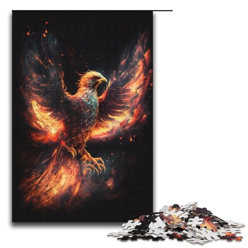 Puzzle 1000 Teile für Erwachsene, Geheimnisvoller Phönix, Puzzle-Wanddekoration, Trainieren Sie Ihr Gehirn und Ihre Hände, für Jugendliche ab 14 Jahren, Größe 38 x 26 cm von KJYMNC