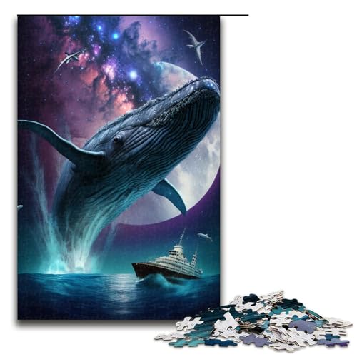 Puzzle 1000 Teile für Erwachsene, Geheimnisvoller Wal, Puzzle, Wanddekoration, Trainieren Sie Ihr Gehirn und Ihre Hände, für Jugendliche ab 14 Jahren, Größe 50 x 75 cm von KJYMNC