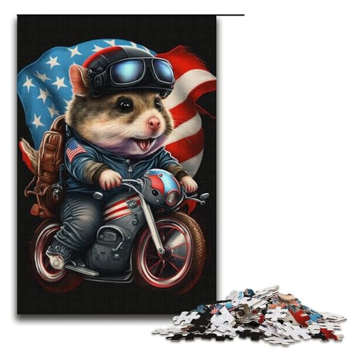 Puzzle 1000 Teile für Erwachsene, Hamsterreiter-Puzzle, Wanddekoration, Trainieren Sie Ihr Gehirn und Ihre Hände, für Jugendliche ab 14 Jahren, Größe 38 x 26 cm von KJYMNC