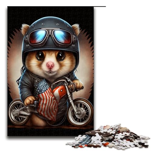 Puzzle 1000 Teile für Erwachsene, Hamsterreiter-Puzzle, tolles Geschenk für Spiele, Größe 50 x 75 cm von KJYMNC