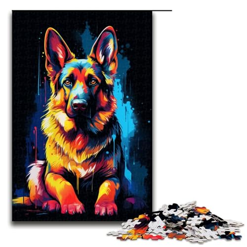 Puzzle 1000 Teile für Erwachsene, Hunde-Lernpuzzle, Familienspiel, einzigartiges Herausforderungsspiel, Größe 50 x 75 cm von KJYMNC