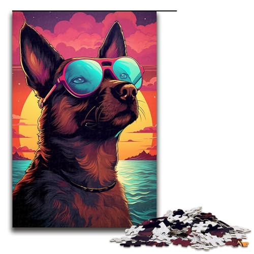 Puzzle 1000 Teile für Erwachsene, Hunde mit der Sonne im Hintergrund, anspruchsvolles, schwieriges Puzzle, jedes Teil ist einzigartig – anspruchsvolles, unterhaltsames Familienspiel, Größe 50 x 75 cm Puzzle 1000 Teile für Erwachsene, Hunde mit der Sonne im Hintergrund, anspruchsvolles, schwieriges Puzzle, jedes Teil ist einzigartig – anspruchsvolles, unterhaltsames Familienspiel, Größe 50 x 75 cm von KJYMNC