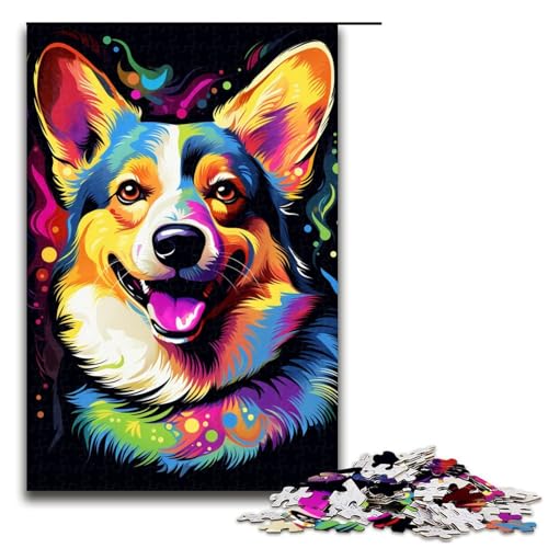 Puzzle 1000 Teile für Erwachsene, Hundepuzzle für Erwachsene, Holzpuzzle für Sommerliebhaber, Größe 50 x 75 cm von KJYMNC