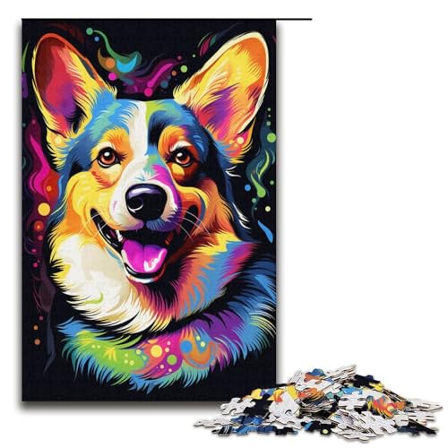 Puzzle 1000 Teile für Erwachsene, Hundepuzzle für Erwachsene, Kartonpuzzle für Sommerliebhaber, Größe 38 x 26 cm von KJYMNC