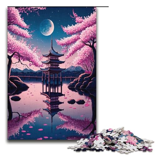 Puzzle 1000 Teile für Erwachsene, Japanischer Tempel, Puzzle, Wanddekoration, Trainieren Sie Ihr Gehirn und Ihre Hände, für Jugendliche ab 14 Jahren, Größe 38 x 26 cm von KJYMNC