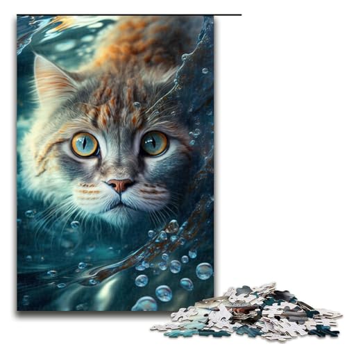Puzzle 1000 Teile für Erwachsene, Katzen-Puzzle, tolles Geschenk für Spiele, Größe 50 x 75 cm von KJYMNC