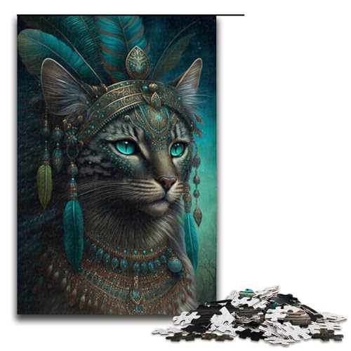 Puzzle 1000 Teile für Erwachsene, Katzen-Puzzle, tolles Geschenk für Spiele, Größe 50 x 75 cm von KJYMNC