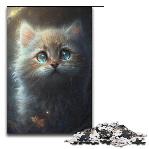 Puzzle 1000 Teile für Erwachsene, Katzenpuzzle für Erwachsene, Kartonpuzzle für Sommerliebhaber, Größe 38 x 26 cm von KJYMNC