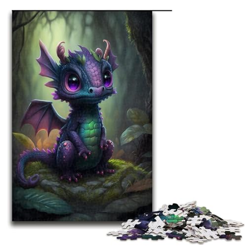 Puzzle 1000 Teile für Erwachsene, Lila Babydrachen-Puzzle für Erwachsene, Holzpuzzle für Sommerliebhaber, Größe 50 x 75 cm Puzzle 1000 Teile für Erwachsene, Lila Babydrachen-Puzzle für Erwachsene, Holzpuzzle für Sommerliebhaber, Größe 50 x 75 cm von KJYMNC