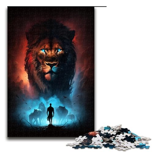Puzzle 1000 Teile für Erwachsene, Löwenpuzzle, Wanddekoration, Trainieren Sie Ihr Gehirn und Ihre Hände, für Jugendliche ab 14 Jahren, Größe 50 x 75 cm von KJYMNC