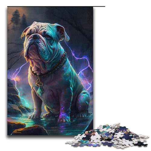 Puzzle 1000 Teile für Erwachsene, MBulldog, anspruchsvolles, schwieriges Puzzle, jedes Teil ist einzigartig – herausforderndes, unterhaltsames Familienspiel, Größe 38 x 26 cm von KJYMNC