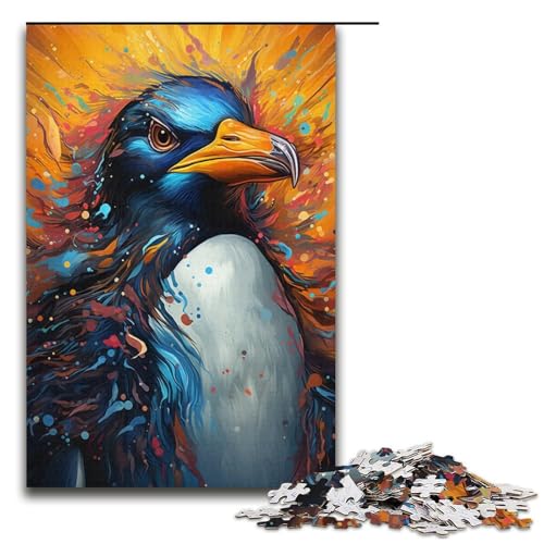 Puzzle 1000 Teile für Erwachsene, Malen, Farbe, Pinguin-Puzzle, tolles Geschenk für Spiele, Größe 38 x 26 cm von KJYMNC