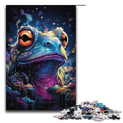 Puzzle 1000 Teile für Erwachsene, Malen, Farbfrosch, Lernpuzzle, Familienspiel, einzigartiges Herausforderungsspiel, Größe 38 x 26 cm Puzzle 1000 Teile für Erwachsene, Malen, Farbfrosch, Lernpuzzle, Familienspiel, einzigartiges Herausforderungsspiel, Größe 38 x 26 cm von KJYMNC