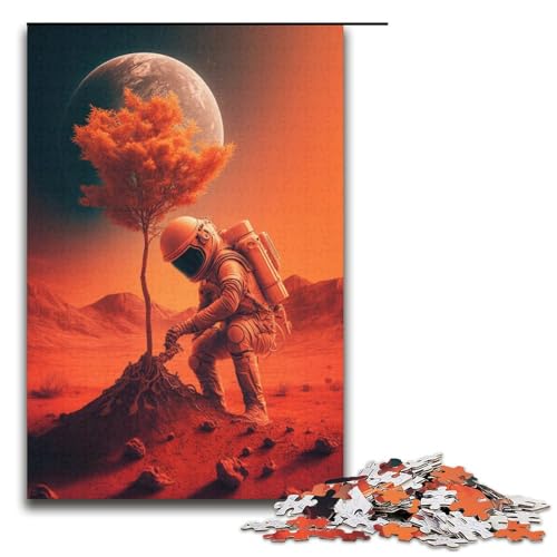 Puzzle 1000 Teile für Erwachsene, Mars-Astronauten-Puzzle, Wanddekoration, Trainieren Sie Ihr Gehirn und Ihre Hände, für Jugendliche ab 14 Jahren, Größe 38 x 26 cm von KJYMNC