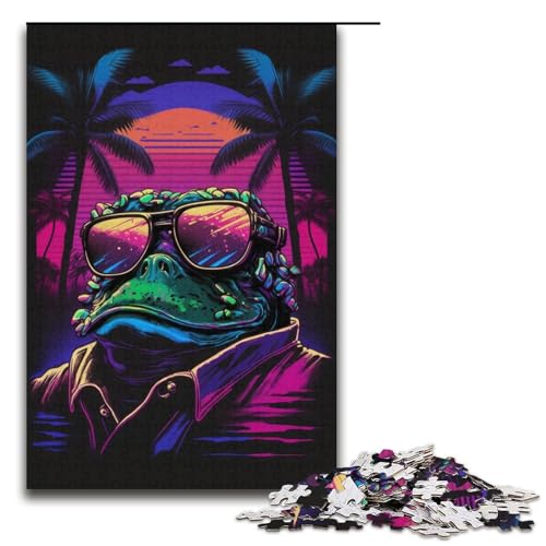 Puzzle 1000 Teile für Erwachsene, Neon Beach Frog, anspruchsvolles, schwieriges Puzzle, jedes Teil ist einzigartig – herausforderndes, unterhaltsames Familienspiel, Größe 38 x 26 cm Puzzle 1000 Teile für Erwachsene, Neon Beach Frog, anspruchsvolles, schwieriges Puzzle, jedes Teil ist einzigartig – herausforderndes, unterhaltsames Familienspiel, Größe 38 x 26 cm von KJYMNC