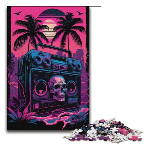 Puzzle 1000 Teile für Erwachsene, Neon-Landschaftspuzzle, tolles Geschenk für Spiele, Größe 38 x 26 cm von KJYMNC