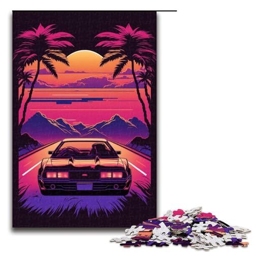 Puzzle 1000 Teile für Erwachsene, Neonlandschaft, Lernpuzzle, Familienspiel, einzigartiges Herausforderungsspiel, Größe 50 x 75 cm von KJYMNC