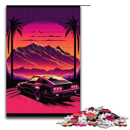 Puzzle 1000 Teile für Erwachsene, Neonlandschaft, Lernpuzzle, Familienspiel, einzigartiges Herausforderungsspiel, Größe 50 x 75 cm von KJYMNC