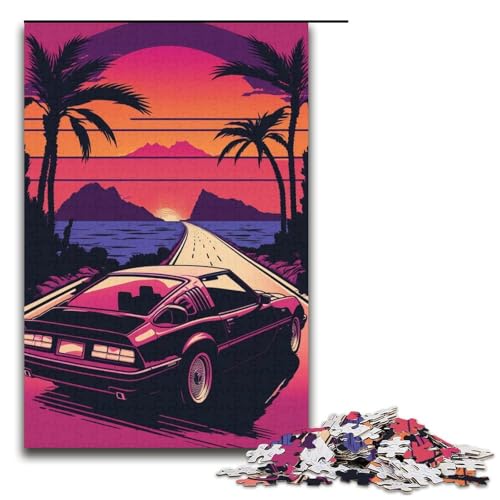 Puzzle 1000 Teile für Erwachsene, Neonlandschaft, anspruchsvolles, schwieriges Puzzle, jedes Teil ist einzigartig – anspruchsvolles, unterhaltsames Familienspiel, Größe 38 x 26 cm von KJYMNC