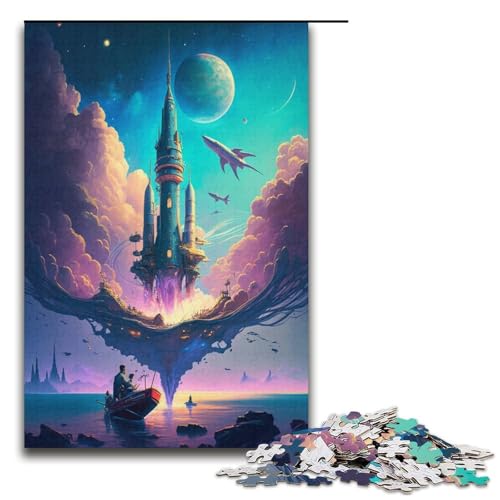 Puzzle 1000 Teile für Erwachsene, Raketenpuzzle, Wanddekoration, Trainieren Sie Ihr Gehirn und Ihre Hände, für Jugendliche ab 14 Jahren, Größe 38 x 26 cm von KJYMNC