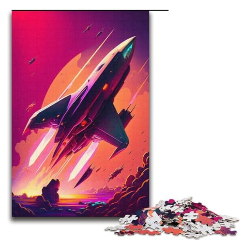 Puzzle 1000 Teile für Erwachsene, Raketenpuzzle für Erwachsene, Kartonpuzzle für Sommerliebhaber, Größe 38 x 26 cm von KJYMNC