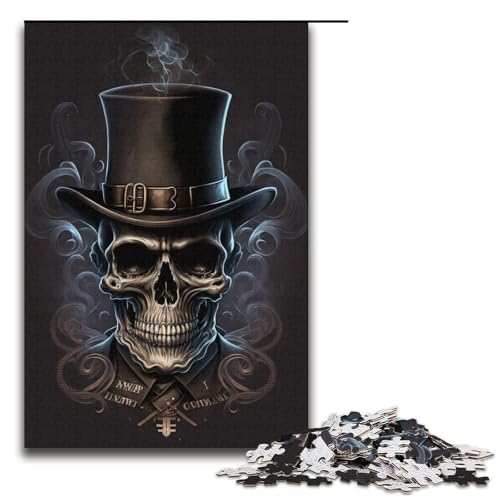 Puzzle 1000 Teile für Erwachsene, Schwarzer Totenkopf, Papppuzzle für Erwachsene, Familienspaß, Größe 38 x 26 cm Puzzle 1000 Teile für Erwachsene, Schwarzer Totenkopf, Papppuzzle für Erwachsene, Familienspaß, Größe 38 x 26 cm von KJYMNC