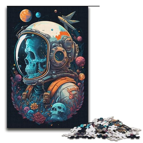 Puzzle 1000 Teile für Erwachsene, Skelett-Astronauten-Puzzle, tolles Geschenk für Spiele, Größe 38 x 26 cm von KJYMNC