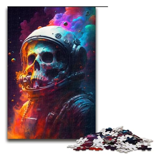 Puzzle 1000 Teile für Erwachsene, Skelett-Astronauten-Puzzle, tolles Geschenk für Spiele, Größe 50 x 75 cm von KJYMNC